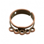 Findings TQ metal ring adjustable with loops Copper (Nickel Free)