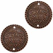 Charms TQ metal connector Oriental coin 32mm Copper (Nickel Free)