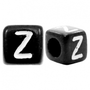 Acrylic letter beads letter Z Black