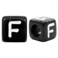 Acrylic letter beads letter F Black