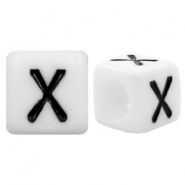 Acrylic letter beads letter X White