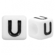 Acrylic letter beads letter U White