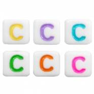 Acrylic letter beads letter C Multicolour-White