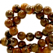 Natural stone beads Tigereye 6mm Dark Brown