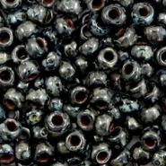 Miyuki seed beads 6/0 Opaque Picasso Black 6-4511