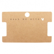 Jewellery cards "Wear Me With &hearts;" Brown