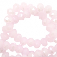 Top faceted beads 4x3mm disc Light Pink-Pearl shine Coating