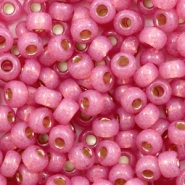 Miyuki seed beads 6/0 Silverlined Alabaster Dyed Dark Rose 6-645