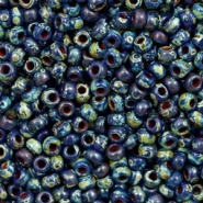 Miyuki seed beads 8/0 Opaque Picasso Cobalt Blue 8-4518