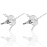 925 Silver findings earpins with setting for Swarovski SS29 (6mm) Silver
