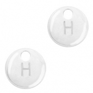 Metal charms initial H Antique Silver (nickel free)
