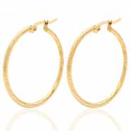 Stainless steel earrings creole 33mm Gold