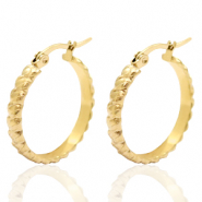 Stainless steel earrings creole 25mm Gold