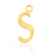 Stainless steel charms initial S Gold