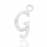 Stainless steel charms initial G Silver