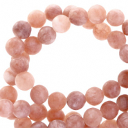 Natural stone beads Chalcedony (Quartz) and Agate 4mm matt Fade Rose Pink