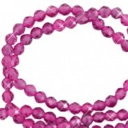 Natural stone faceted beads 3mm Magenta Pink