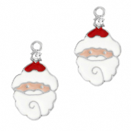 Metal charms Santa Silver-White
