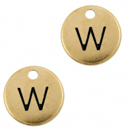 DQ European metal charms initial W Antique Bronze (nickel free)