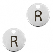 DQ European metal charms initial R Antique Silver (nickel free)