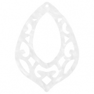 Resin pendants baroque drop Bright White