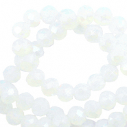 Top faceted beads 4x3mm disc Brilliant Crystal-Pearl Shine Coating