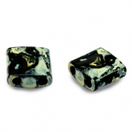 Miyuki beads tila 5x5mm Opaque Picasso Black TL-4511