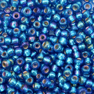 Miyuki seed beads 8/0 Silverlined Capri Blue AB 8-1025