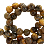 Natural stone beads Tigereye 8mm Golden brown