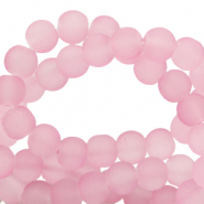 6 mm glass beads matt Vintage Pink