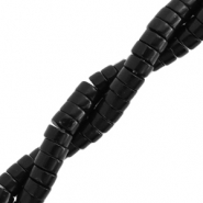 Natural stone beads disc 4mm Black