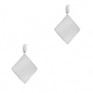 Stainless steel charms rhombus Silver
