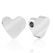 Stainless steel beads heart Silver