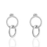 Stainless steel earrings/earpin rings Silver