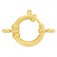 Stainless Steel findings bolt ring clasp 16mm with loops Gold
