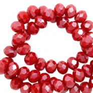 Top faceted beads 4x3mm disc Red Samba-Pearl Shine Coating