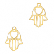Stainless steel charms Hamsa hand Gold