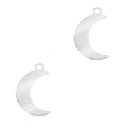 Stainless steel charms moon Silver