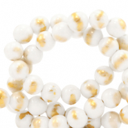 Natural stone beads Calcite 8mm White-Gold