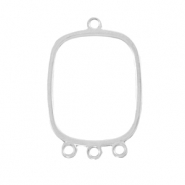 DQ European metal charms connector with 3 loops Antique Silver (nickel free)
