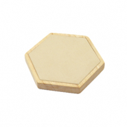Jewellery display hexagon wood with faux suede for various jewellery Natural-Beige