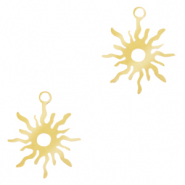 Stainless steel charms sun Gold