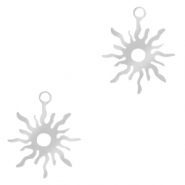Stainless steel charms sun Silver