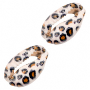 Shell beads specials Cowrie Leopard -Orange