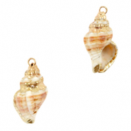 Shell pendants specials Whelks Creamy Light Brown-Gold