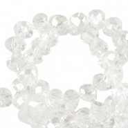 Top faceted beads 3x3mm disc Crystal-Pearl Shine Coating