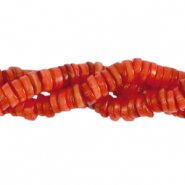 Shell beads disc 7mm Coral Red