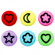 Acrylic letter beads icon mix Multicolour-Black