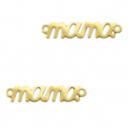 Stainless steel charms/connector "mama" Gold
