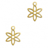 Stainless steel charms flower Gold